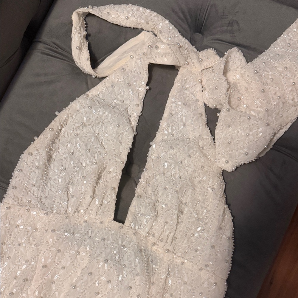Oh Polly Cream Mini Dress - Picture 2 of 5
